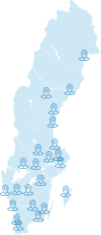 Karta som visar att EEN finns i hela Sverige.